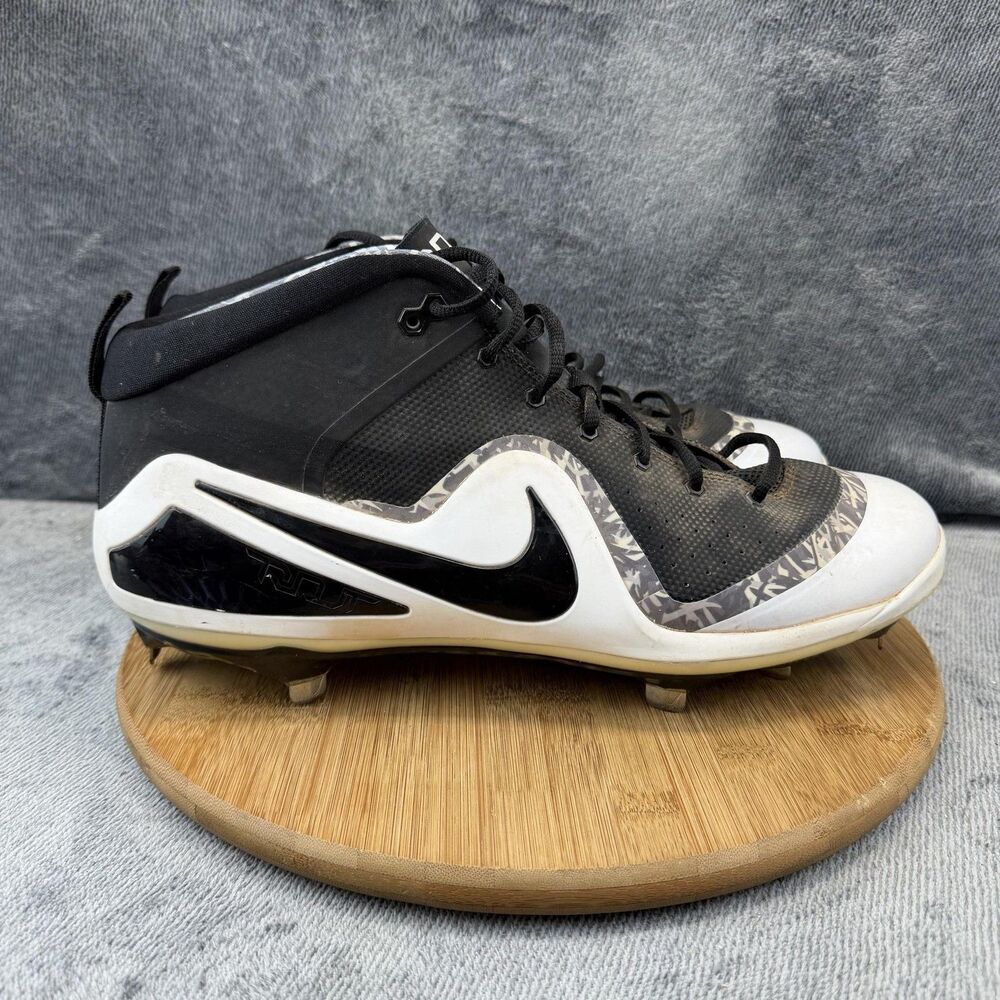 Nike Trout Shoes Mens Size 14 Black White Metal Baseball Cleats 917837-001